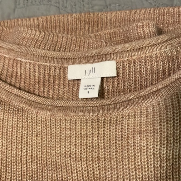 J. Jill S Beige Lightweight Ribbed Knit 3/4 Sleeve Pullover Sweater - Picture 5 of 5